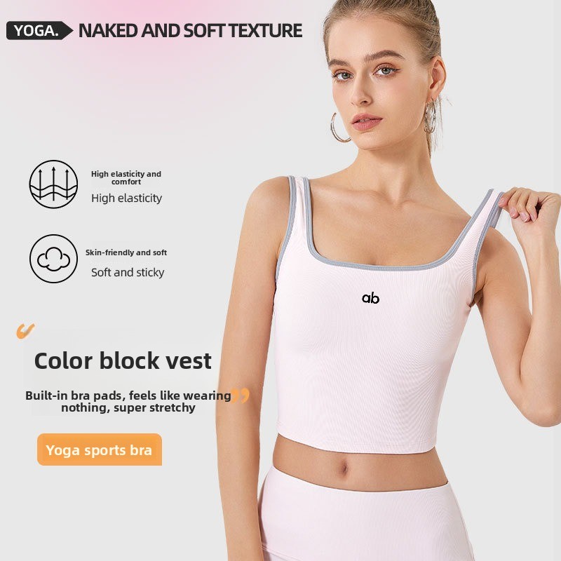 Sports Bra High Impact - Women Summer Ribbed Yoga Tank Top