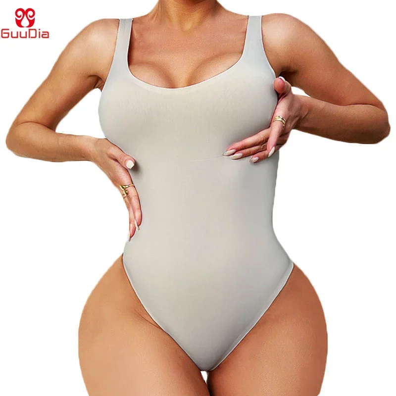 GUUDIA Sexy Thong Deep U Neck  - Shapewear Bodysuit Firm ulasan dan harga