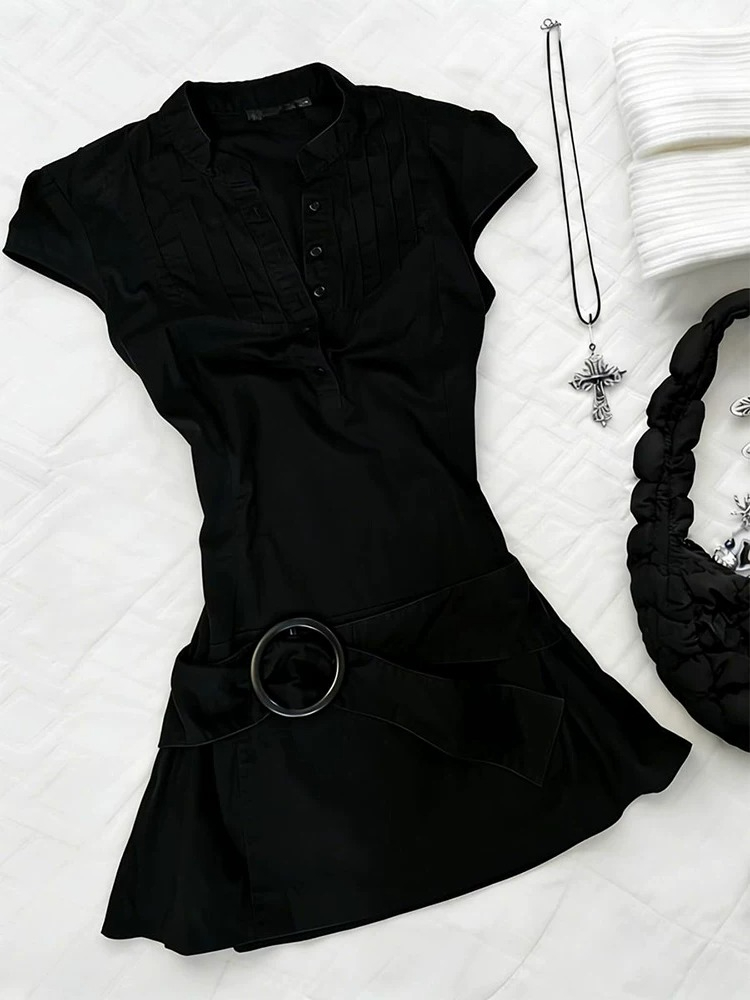Vintage Style Black Slim Fit P - Corset Waist Cinch ulasan dan harga