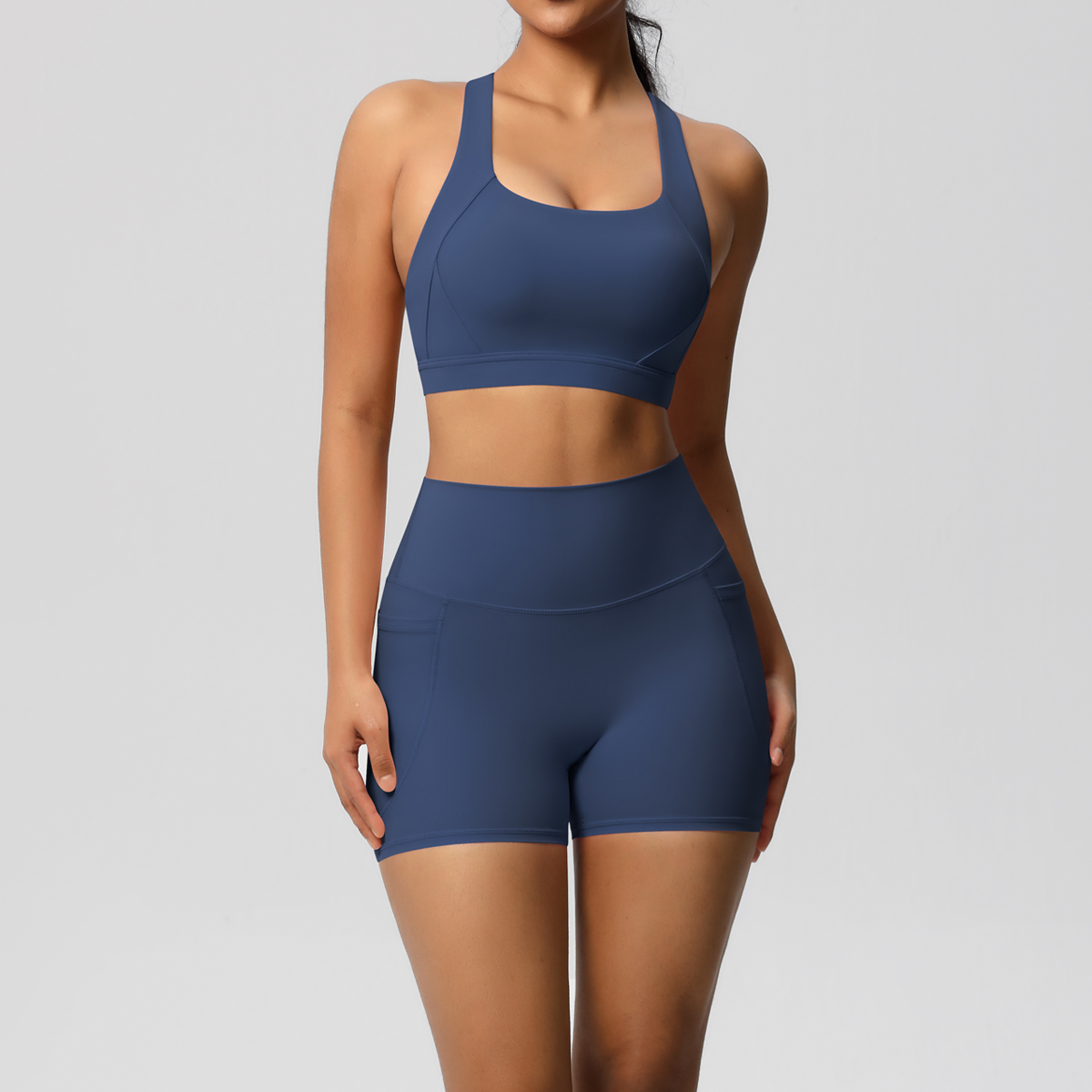 2PCS Sportswear With Pocketed  - Sports Bra High Impact ulasan dan harga